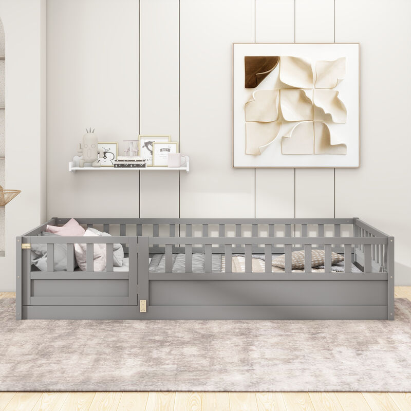 Merax Twin Size Floor bed, integral construction with super high security barrier image number 2