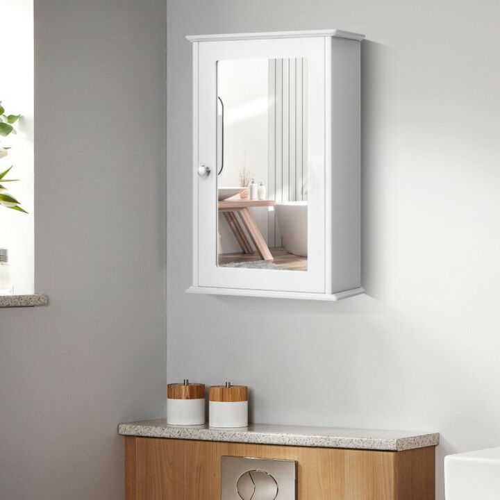 Hivago Bathroom Wall Cabinet with Single Mirror Door