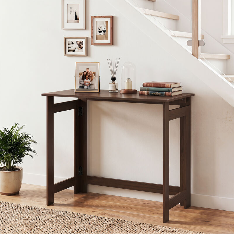Narrow Folding Console Table with Collapsible Legs for Small Spaces image number 1