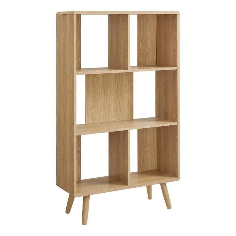 Modway EEI-5743-CHA Transmit 5 Shelf Wood Grain Bookcase, Charcoal image number 0