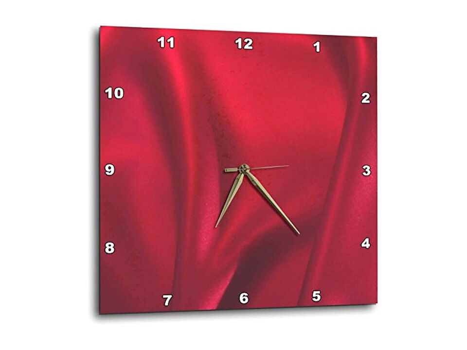 Red Silk Classy Fashion Wall Clock 10 Inch Home Decor