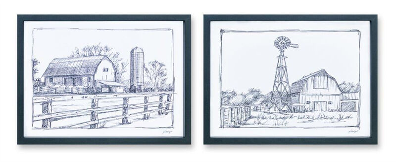 HomeRoots Set of Two Black And White Framed Art image number 0