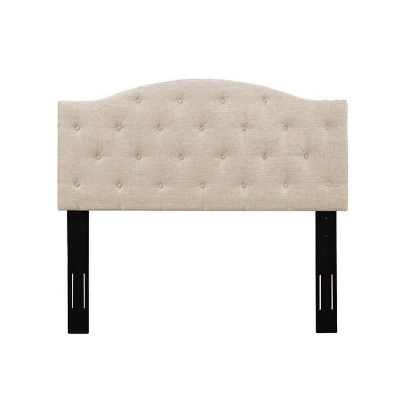 Twin Size Fabric Upholstered Button-Tufted Adjustable Height Headboard for Customizable Bedroom Style
