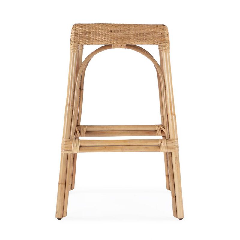 Butler Specialty Robias Rectangular Rattan 30 Bar Stool, Natural