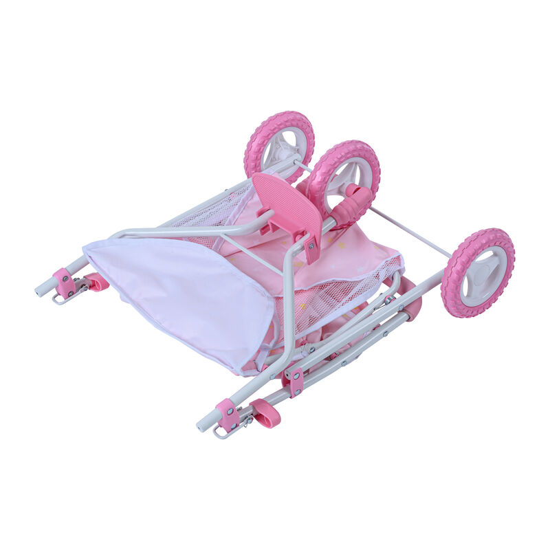 Olivia's Little World Twinkle Star Princess Baby Doll Twin Stroller, Pink image number 2