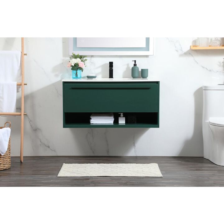 Elegant Kitchen and Bath 40 inch Single bathroom vanity in green