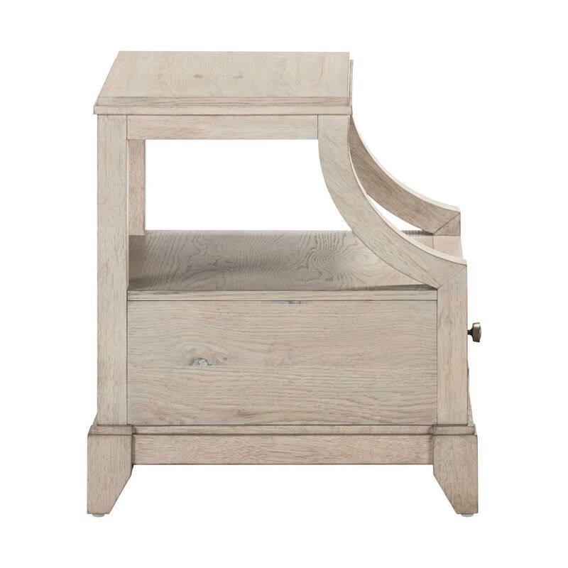 Liberty Furniture New Haven Chairside Table for Living Room Traditional - Sanctuary White Oak Wood image number 3