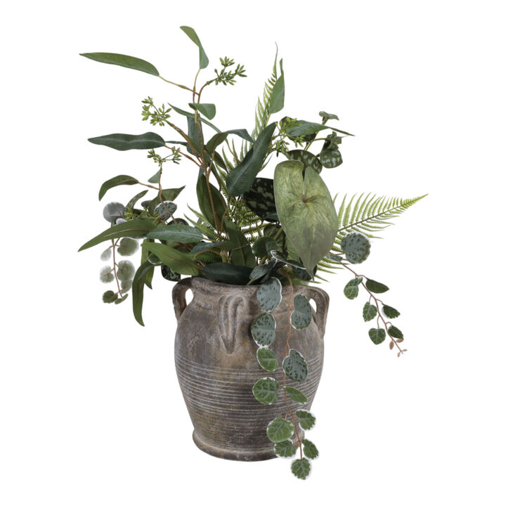 10" Vase With Handles, Brown