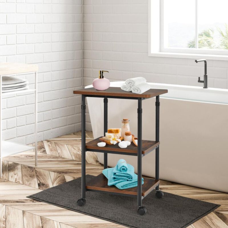 Hivvago 3-tier Adjustable Printer Stand with 360&Acirc;&deg; Swivel Casters