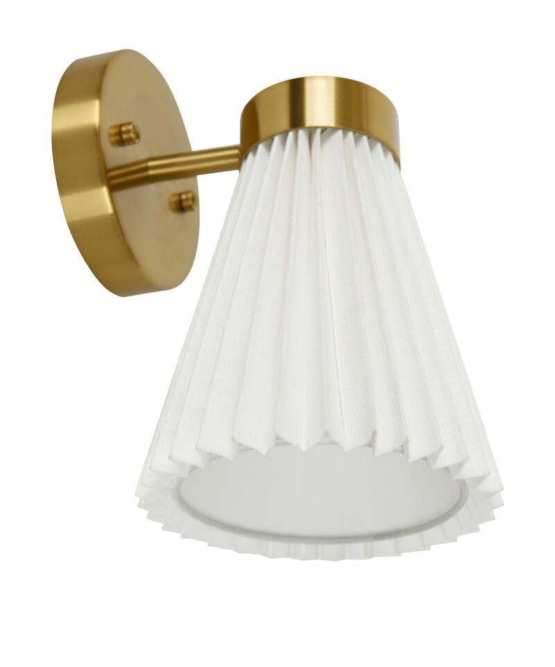 Beacon Lighting Amore 1-Light Wall Sconce with Pleated Linen Shade Modern Wall Light image number 9