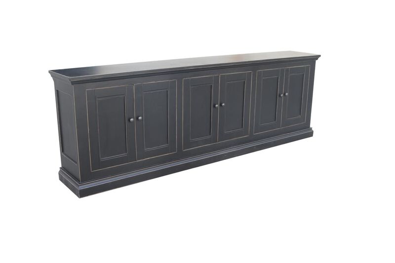 Mimi Black Long 6 Door Cabinet