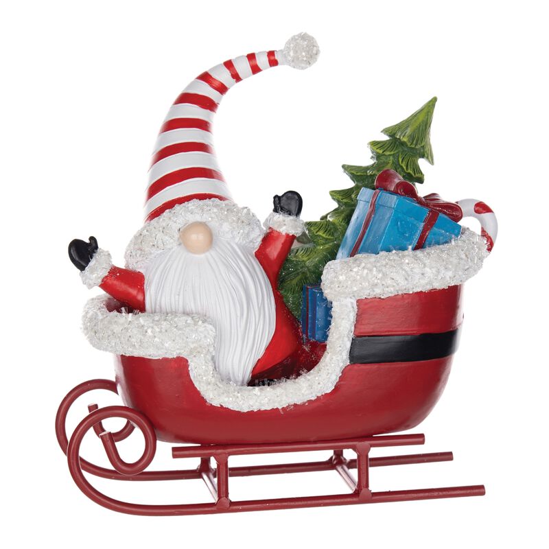 Set of 2 Gnomes in Sleighs – Whimsical Holiday Décor for a Festive Touch
