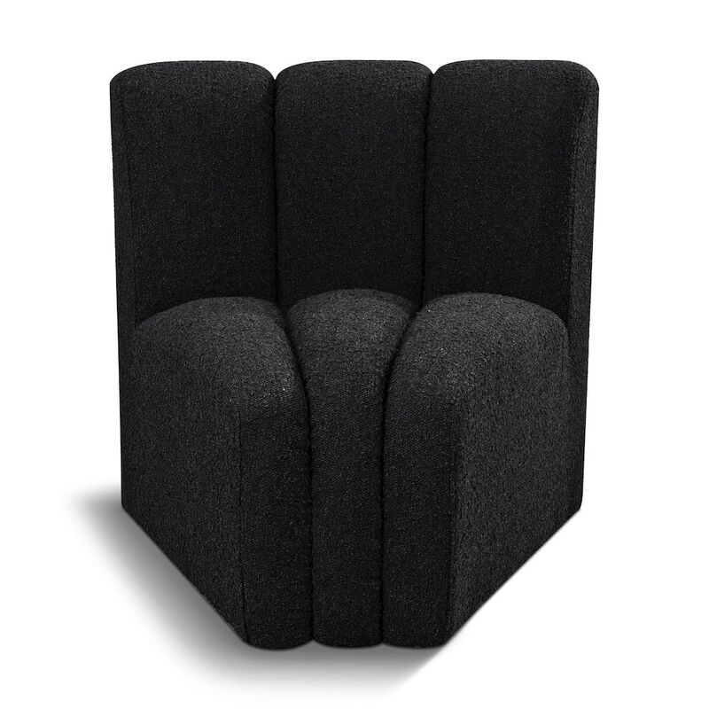 Meridian Furniture Arc Green Boucle Fabric Curved Corner