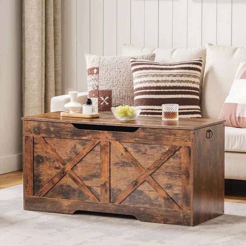 Toy Box Organizer and Storage Chest for Bedroom, Playroom or Nursery-Brown image number 4