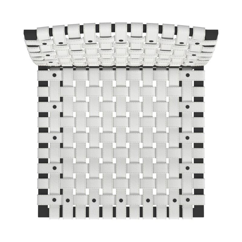 Butler Specialty Urban Woven Leather Rectangular  28 Barstool, White