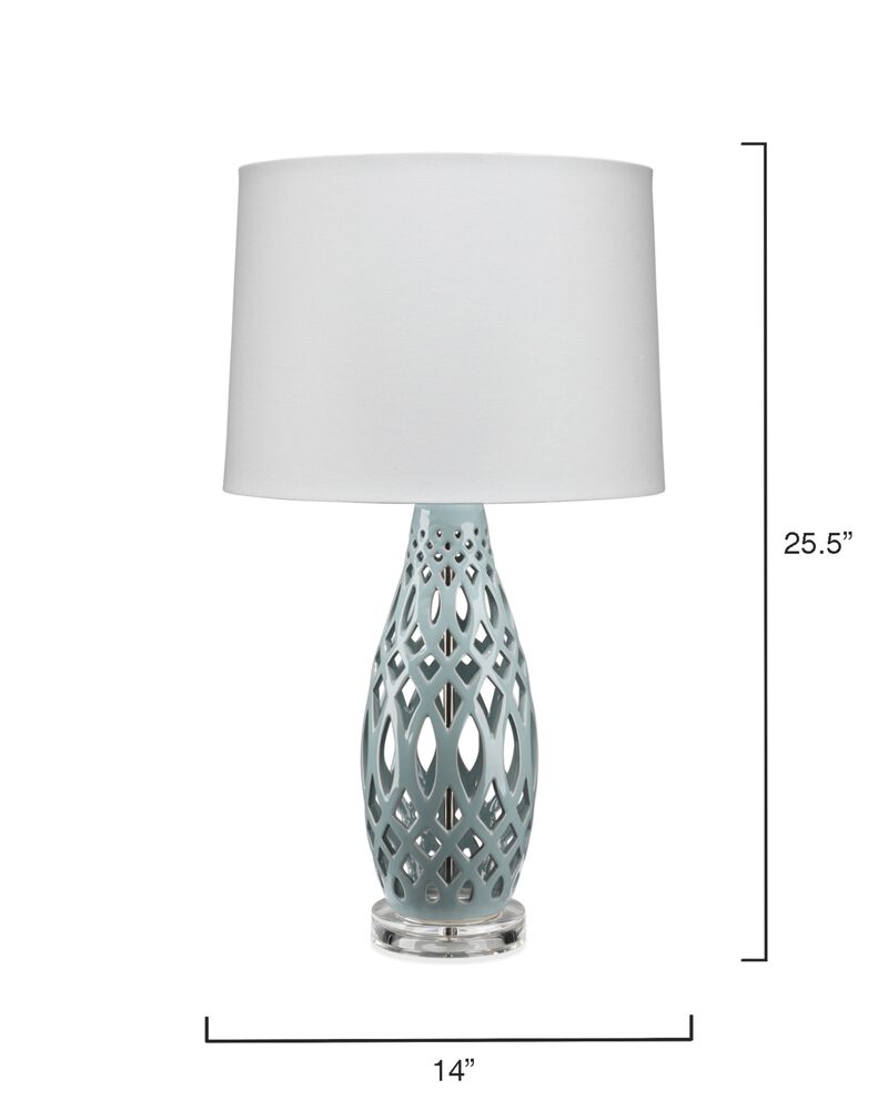 Filigree Ceramic Table Lamp, Blue