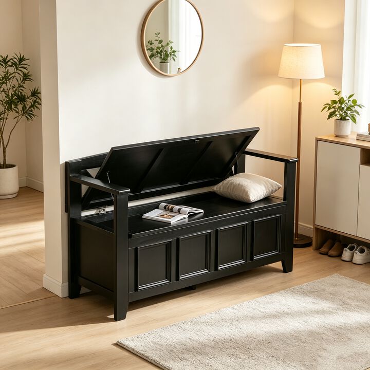 Sigzid Solid Wood Entryway Storage Bench