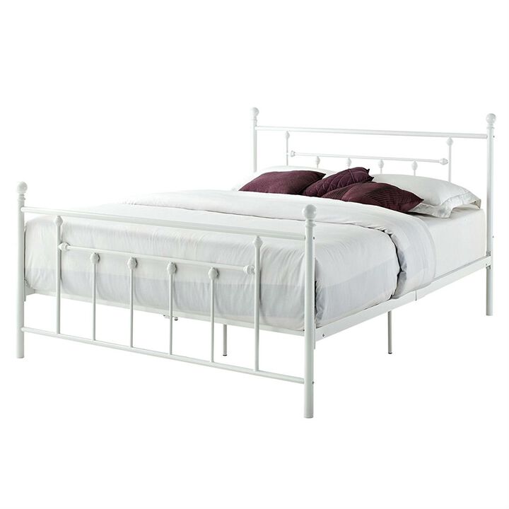 Modern Metal Platform Bed Frame with Headboard and Footboard for Bedroom