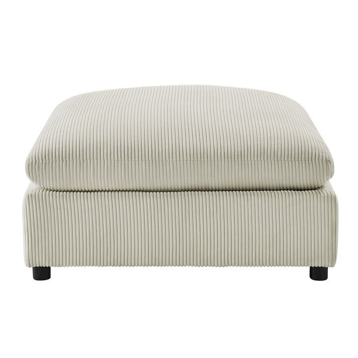 Comfort Pointe Casella Beige Corduroy Ottoman