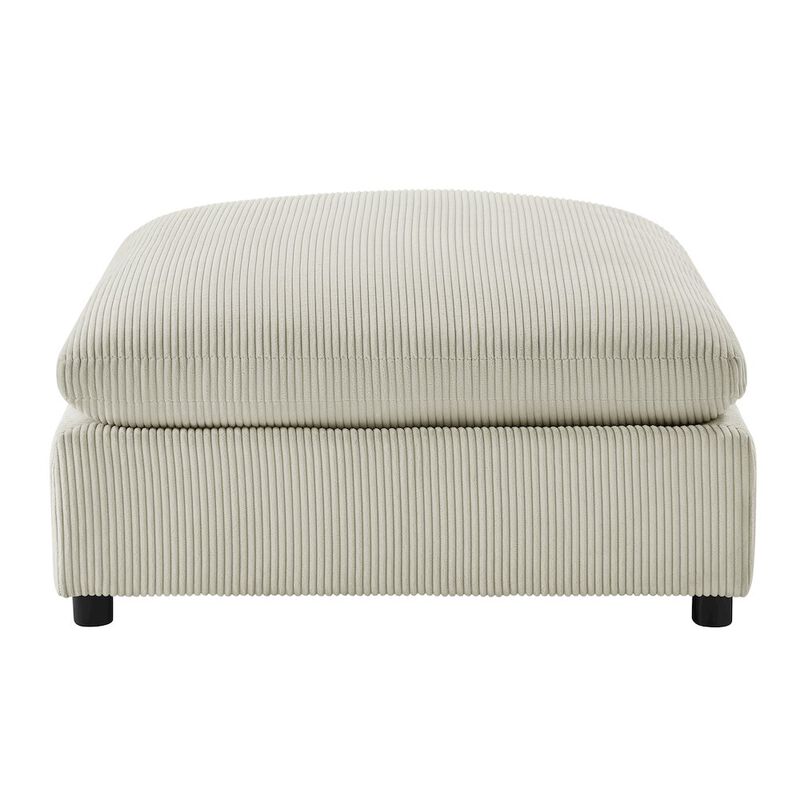 Comfort Pointe Casella Beige Corduroy Ottoman