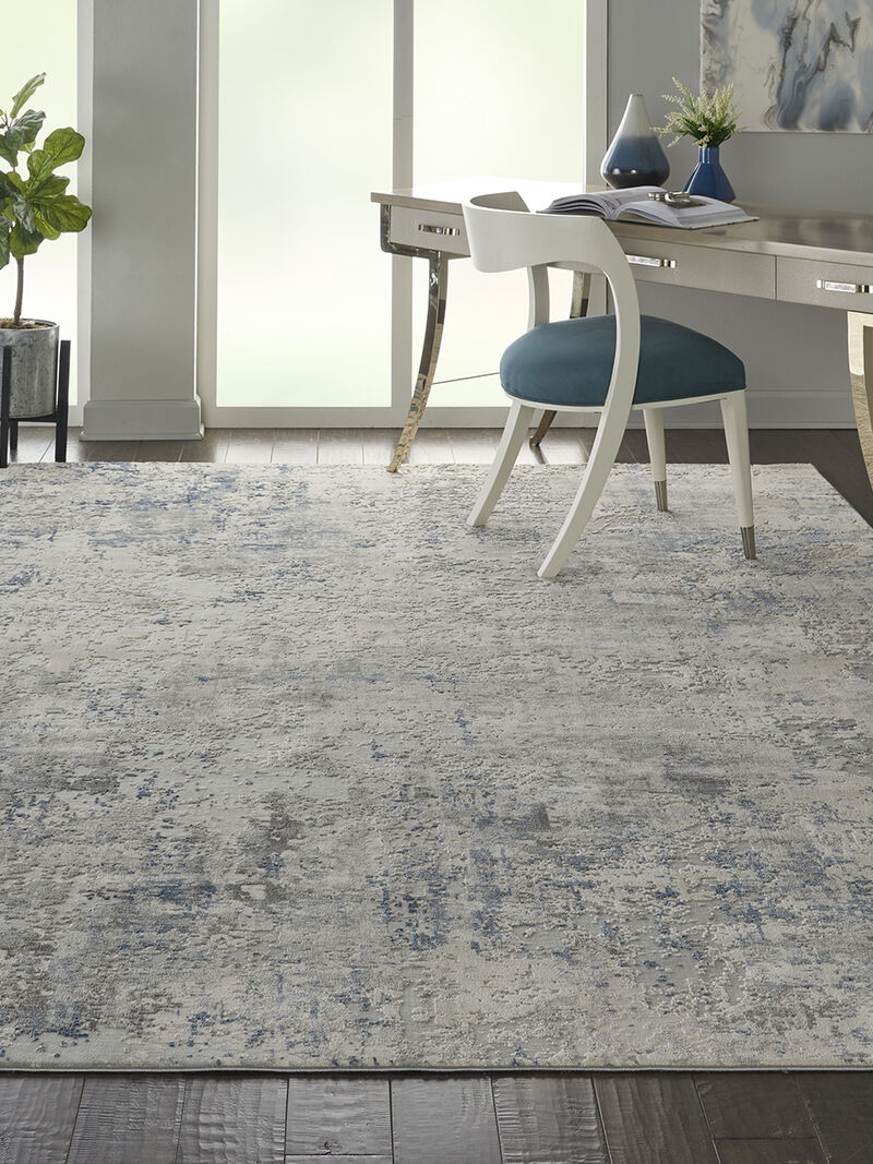 Rustic Textures RUS07 Ivory/Gray/Blue 7&rsquo;10&rdquo; x Round Rug image number 6