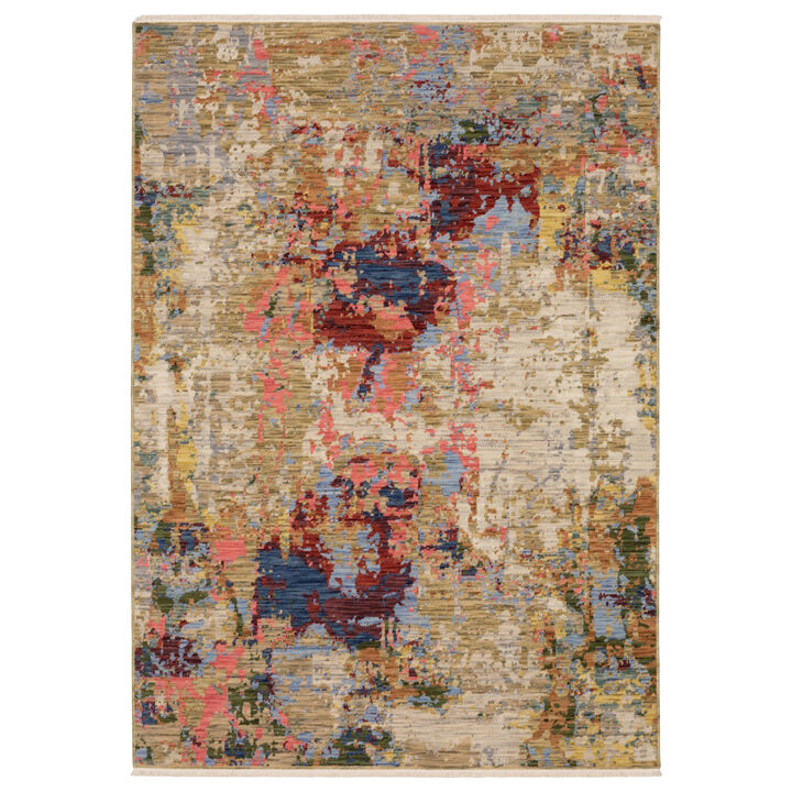 HomeRoots Abstract Runner Rug With Fringe