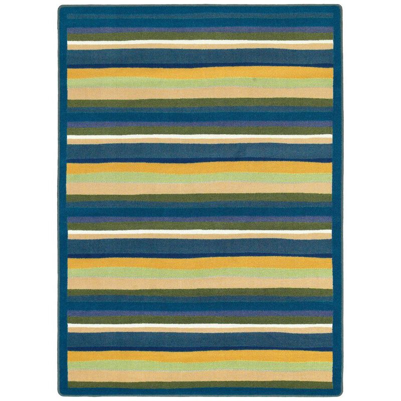 Joy Carpets Kid Essentials Yipes Stripes 10'9 x 13'2 Area Rug in Color Soft