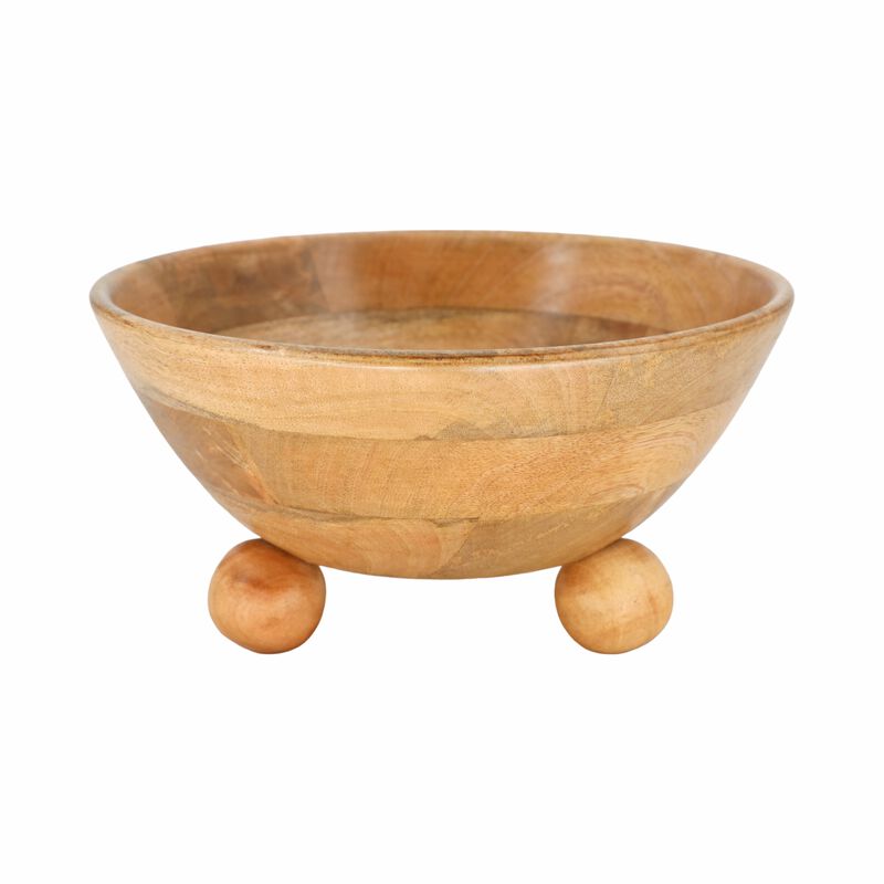 12" Bowl With Ball Feet, Nat image number 2