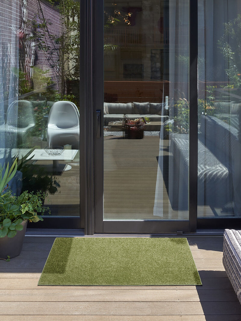 Nourison Essentials NRE01 Green 2'2" x 10' Rug image number 1