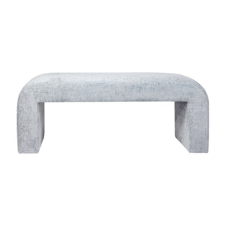 Jofran Sophia Modern Luxury Curved Upholstered Waterfall Jacquard Bench - Small
