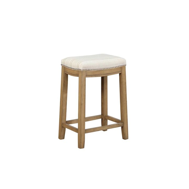 Linon Claridge  Linen Striped Counter Stool