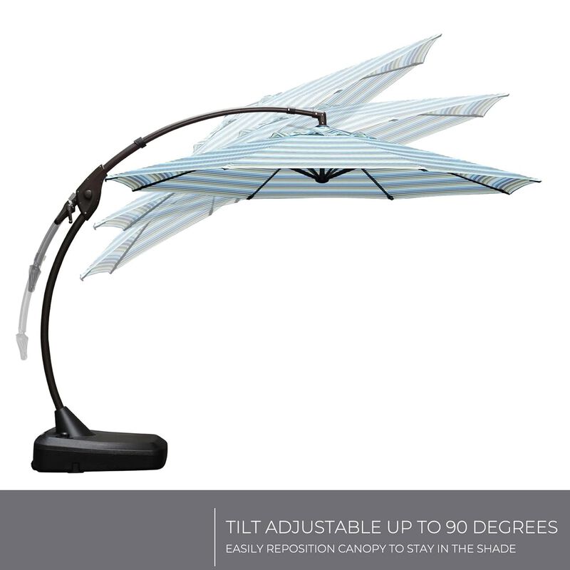 Mondawe 113 Sq Ft Cantilever Umbrella W/ Aluminum Pole & UV-Resistant Canopy,Adjustable Tilt & Crank image number 2
