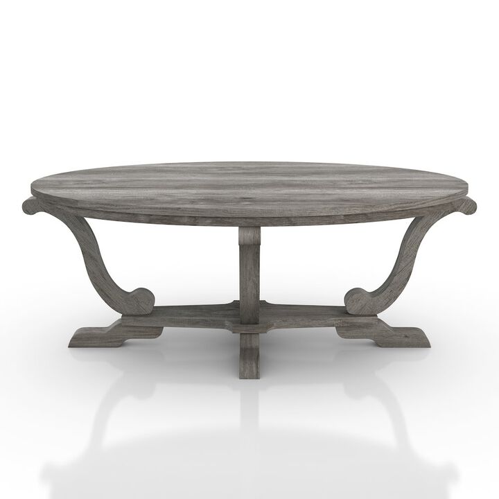 ENITIAL STAR Draste Oval Wood Indoor Coffee Table, Vintage Gray Oak