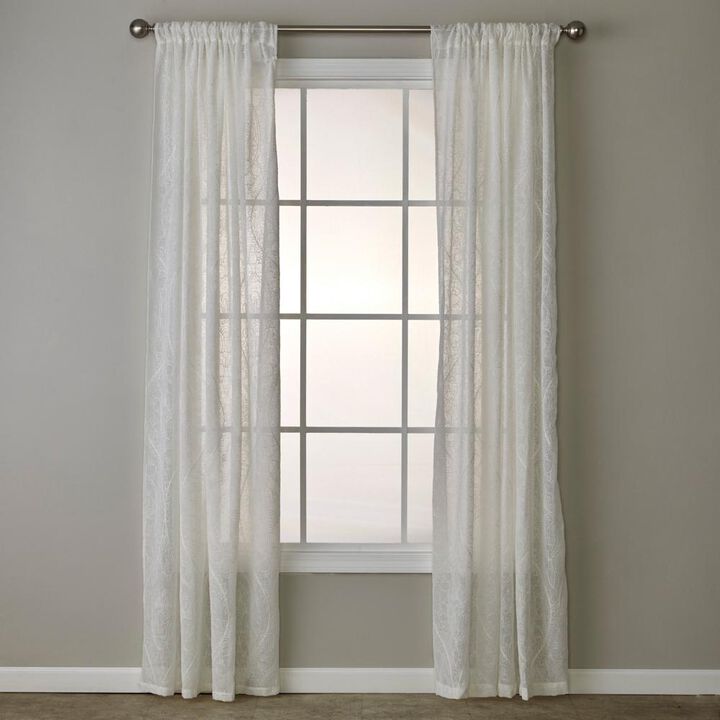 SKL Home By Saturday Knight Ltd Isabella Lace Window Curtain Panel - 52X84", White
