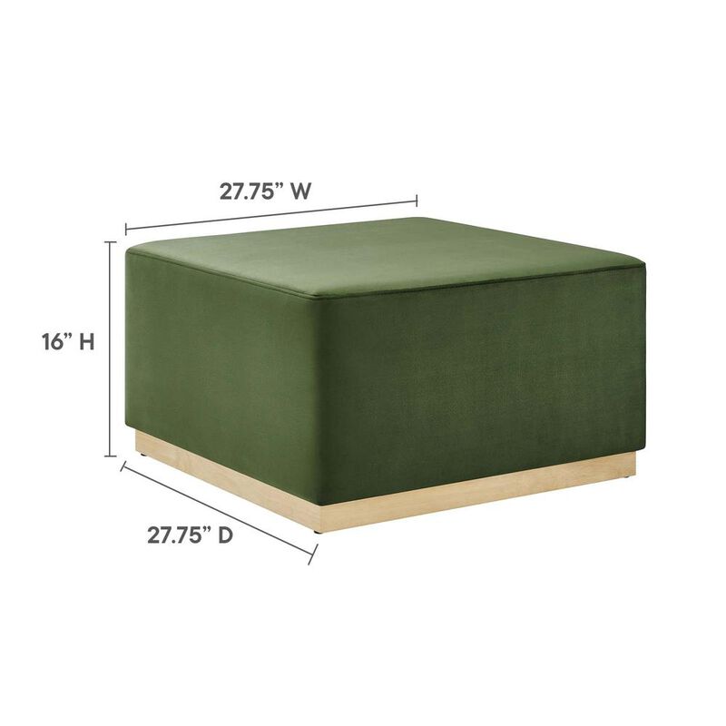 Modway Tilden Large 28 Square Performance Velvet Upholstered Ottoman
