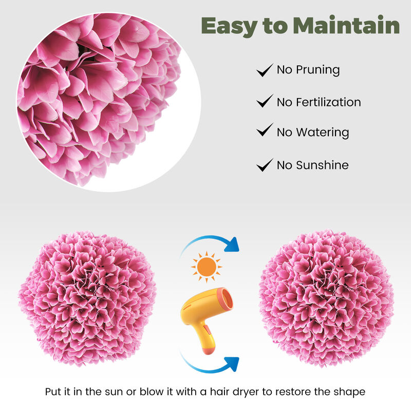 2-Piece Artificial Boxwood Topiary Balls for Faux Plant Decor in Home and Garden