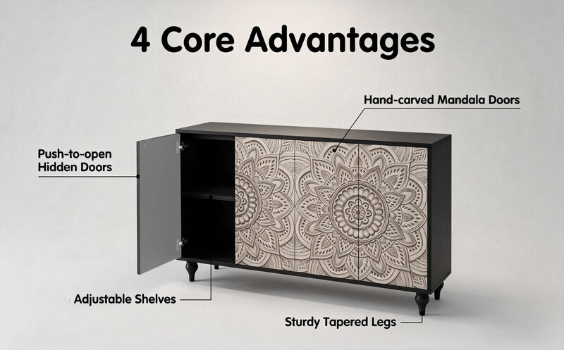 Judtik Embossed Sideboard image number 4