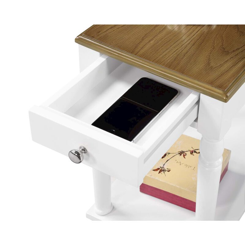 Convience Concept, Inc. French Country No Tools Chairside End Table with Shelf