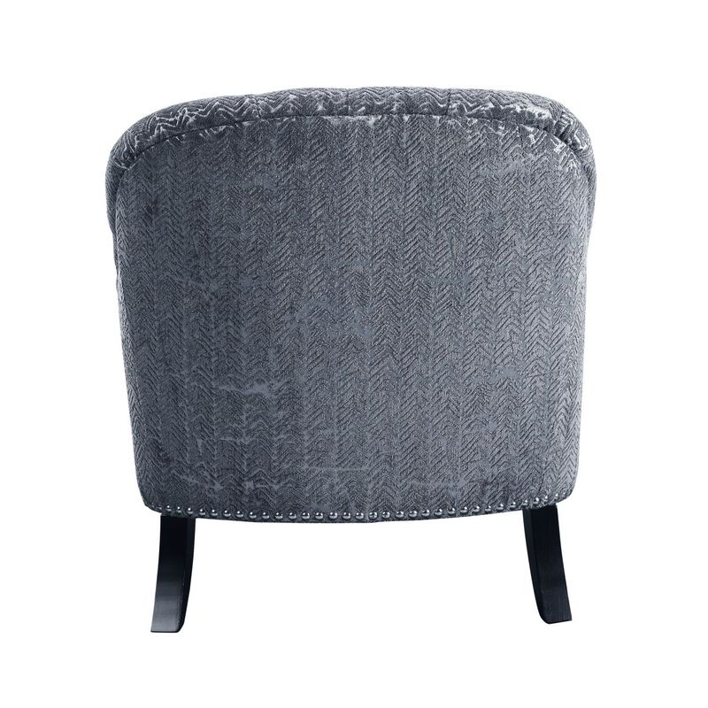 Gaura Chair & 1 Pillow in Pattern Gray Velvet