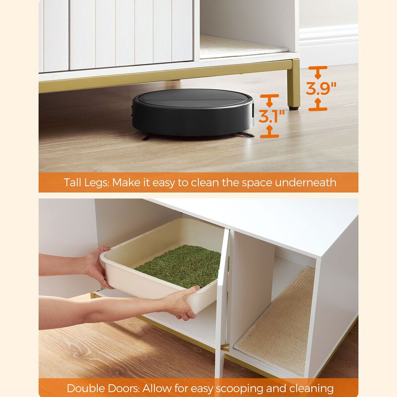 Hidden Cat Litter Box Furniture with Concealed Storage and Stylish Design