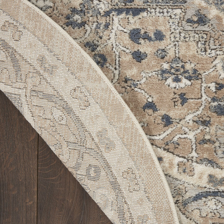 Quarry QUA05 Beige/Gray 3' x 5' Oval Rug