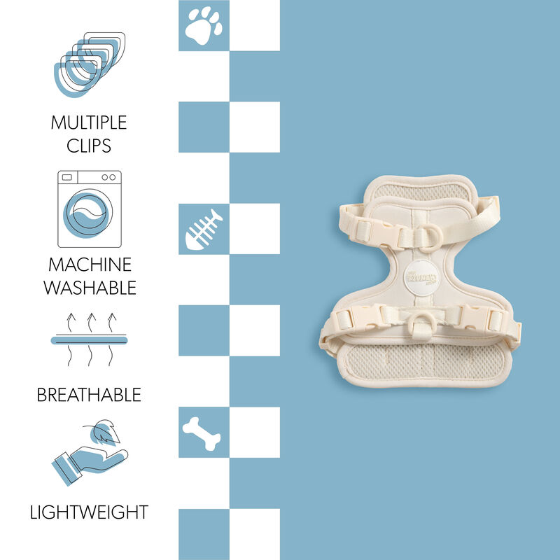 Arlo Adjustable Soft Padded No Pull Pet Harness with 3 Buckles and 3 Leash Clips