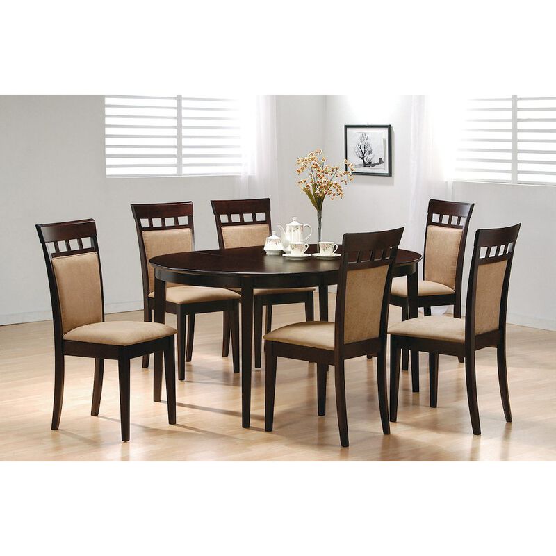 Simple Relax Set of 2 Upholstered Back Side Chairs Cappuccino and Tan image number 1