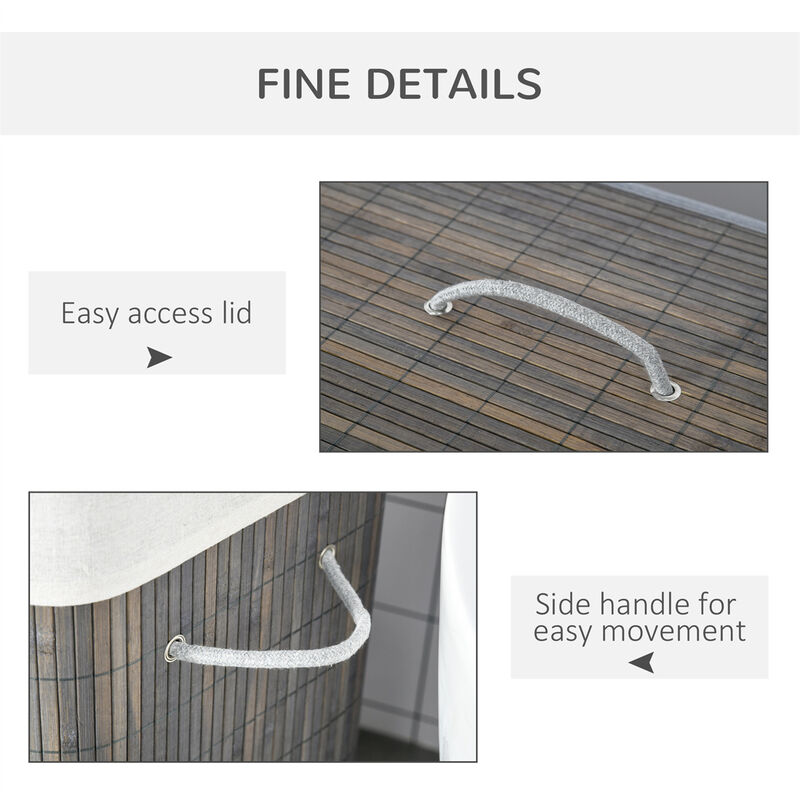 Wooden Laundry Hamper Cabinet &ndash; Freestanding Storage Cupboard with Door