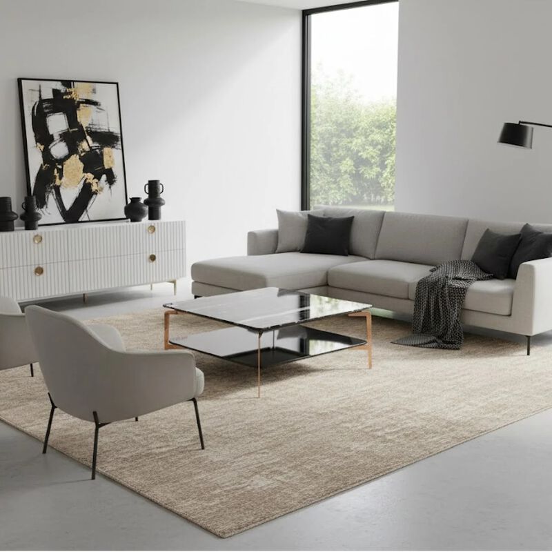 Black Marble Square Coffee Table | OROA Modern Dorian image number 1
