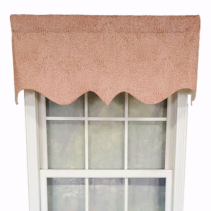 RLF Home Luxurious Modern Design Classic Miramar Regal Style Window Valance 50" x 17" Coral