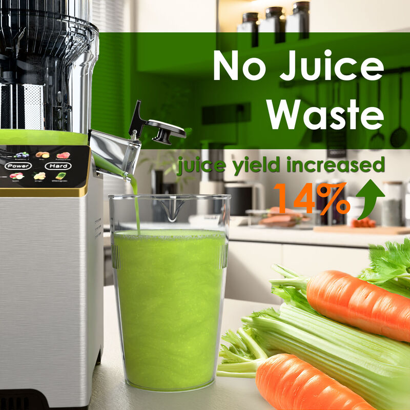 WHALLULTRA Cold Press Juicer Machine with Touchscreen, Slow Masticating Juicer with 4.5" Extra Large Feed Chute, Reverse Function, Easy to Clean image number 4