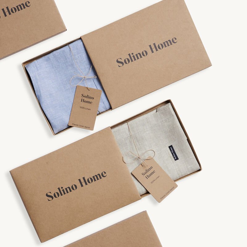 Solino Home 100% Pure Linen Bistro Apron - Kitchen Linen image number 4