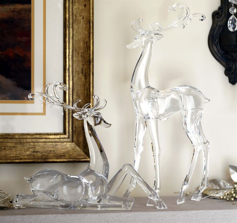 Deer Figurines (Set of 2) – Elegant Holiday Décor for a Festive Touch