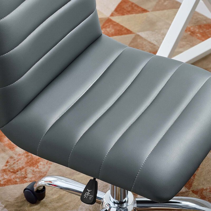Modway Furniture - Ripple Armless Mid Back Vinyl Office Chair Bright Green image number 7